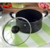 OK Non Stick Platinum Stew Pot King 5.4 Ltr King with Glass Lid-1290