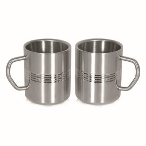 Garuda Stainless Steel Mugs Coffee Cappuccino Cups Tea Double Wall 2 Pcs (Round)-0