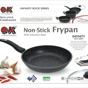 OK Marble Stone Non Stick Fry Pan 1.5 Ltr with Glass Lid-0