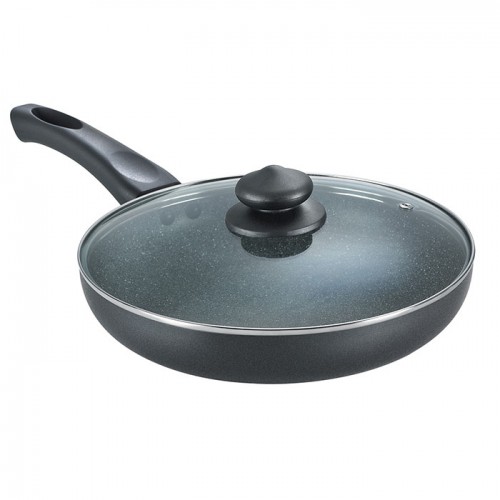 OK Non Stick Fry Pan 1.4 Ltr with Glass Lid Platinum Collection Large-1228