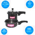 Sunny Outer Lid 1.5 & 3.5 Ltr Hard Anodised Pressure Cooker Combi Pack