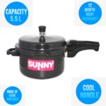 5.5 Liters Large outer lid 5.5 Ltr Hard Anodised Pressure Cooker 5.5 L