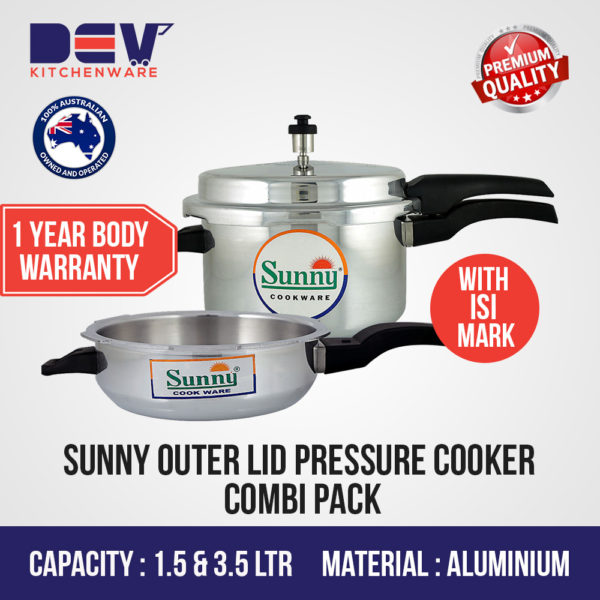 Sunny Outer Lid 1.5 & 3.5 Ltr (R) Pressure Cooker Combi Pack-0