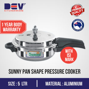 Sunny Pan shape Deep 5 Ltr (R) Pressure Cooker-0