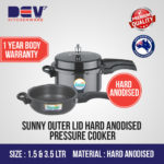 Sunny Outer Lid 1.5 & 3.5 Ltr Hard Anodised Pressure Cooker Combi Pack-0