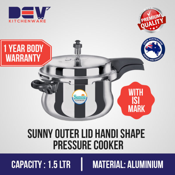 Sunny Outer Lid handi shape 1.5 Ltr (R) Pressure Cooker-0