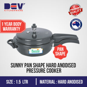 Sunny Pan shape Baby 1.5 Ltr Hard Anodised Pressure Cooker-0