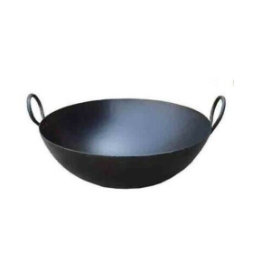 Iron Wok for Cooking Deep Frying Pot Fry Pan Bowl Kitchen Cookware Kadai 50 CM-0