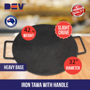 Big iron tawa slight curved shape with handle heavy base (pick up price)-0
