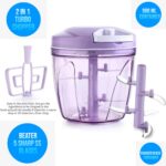 Smart 2 in 1 900 ML Manual Food Processor Vegetable Cutter, Geedel Pull Chopper with String, Food Chopper Vegetable Cutter for Veggies, Fruits, Salad, Onion, Nuts, Herbs, etc
